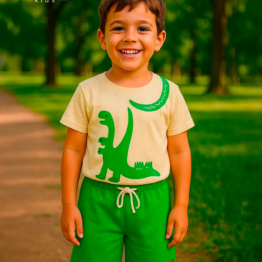 Conjunto infantil masculino camiseta e shorts Heitor