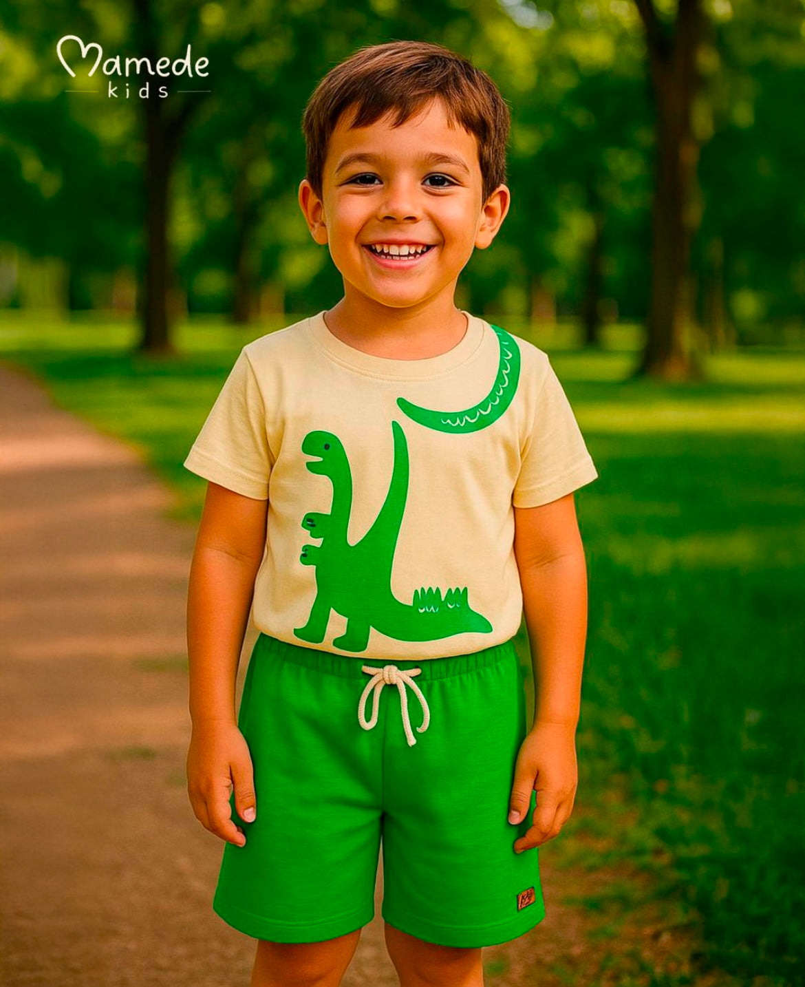 Conjunto infantil masculino camiseta e shorts Heitor